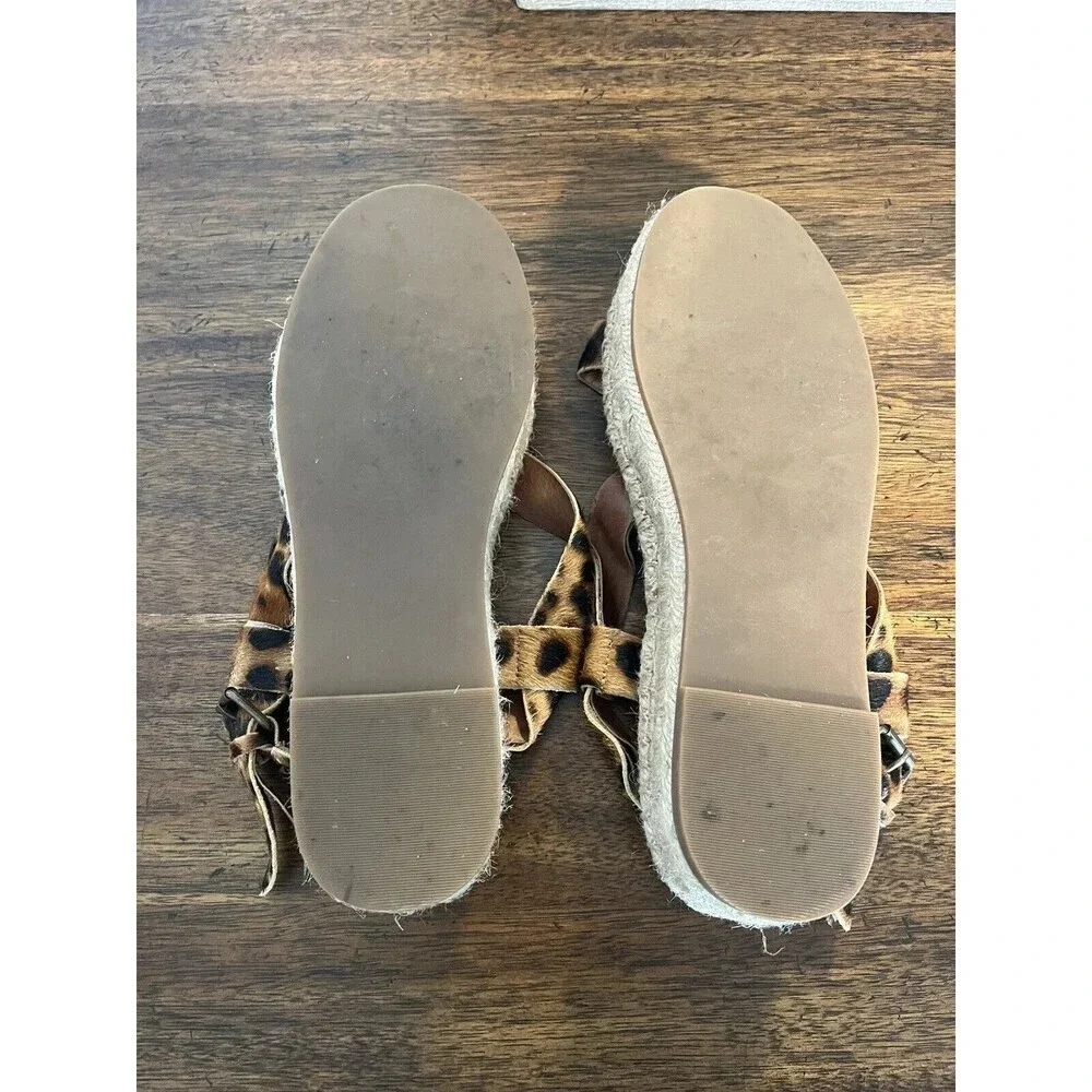 Madewell Animal Print Leather‎ Platform Espadrilles Sandals 5.5 5 1/2